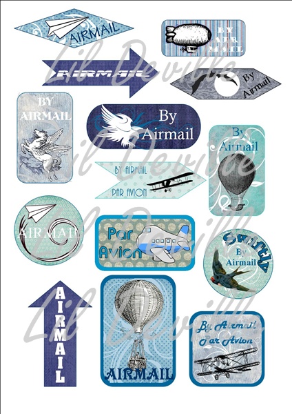 airmail sticker sheet